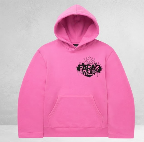 Premium Oversized Hoodie Pink & Black Logo Original