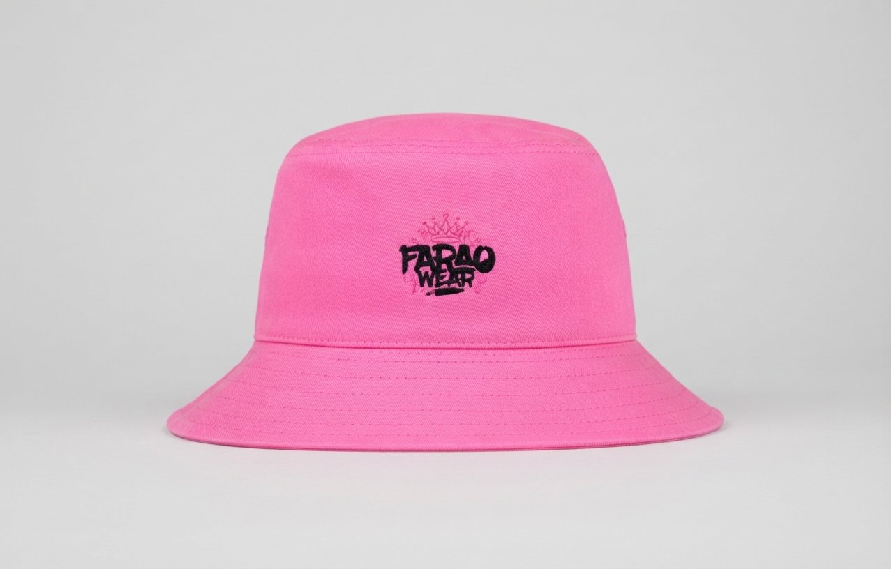 Bucket Hat Pink & Black Logo Orig